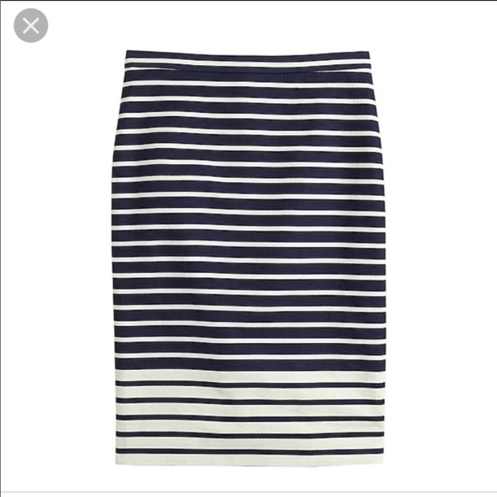 J Crew striped pencil skirt.